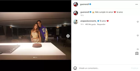 Mensaje de Paolo Guerrero a Ana Paula Consorte/Foto: Instagram