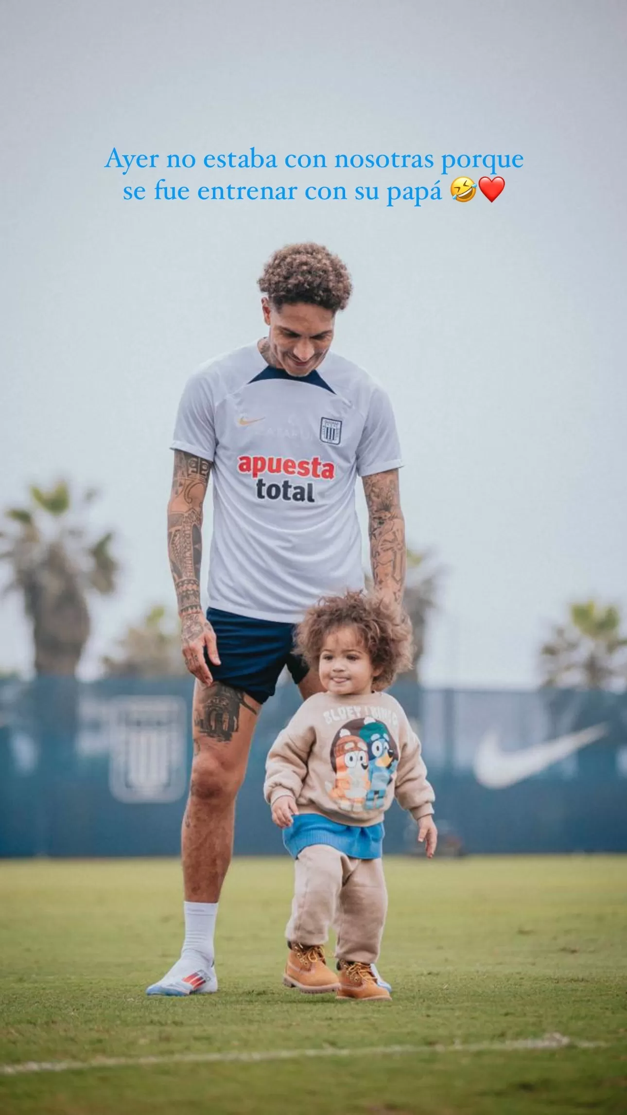 Hijo de Paolo Guerrero acompañó a su papá en los entrenamientos en Alianza Lima. Fuente: Instagram