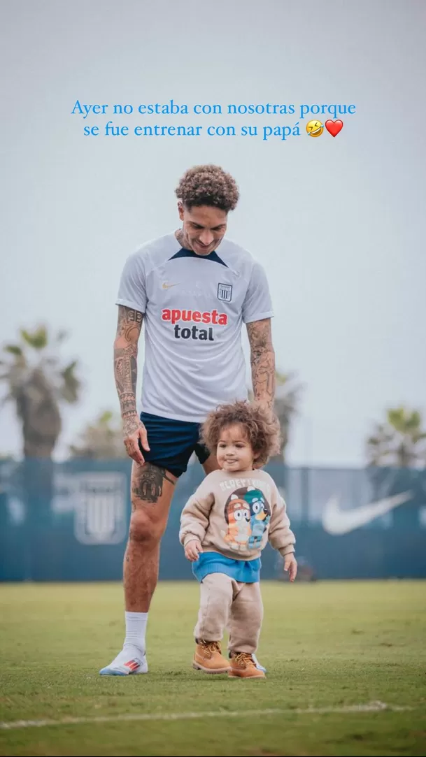 Hijo de Paolo Guerrero acompañó a su papá en los entrenamientos en Alianza Lima. Fuente: Instagram