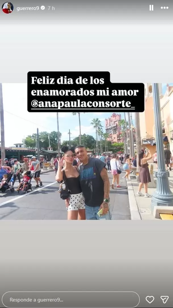 El romántico mensaje de Paolo Guerrero a Ana Paula Consorte en medio de su viaje  / IG: @guerrero9