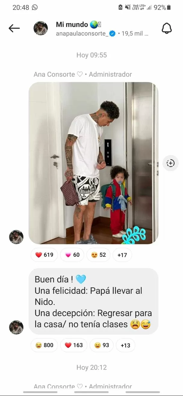 Paolo Guerrero tuvo que regresar a su hijo a casa/Foto: Instagram