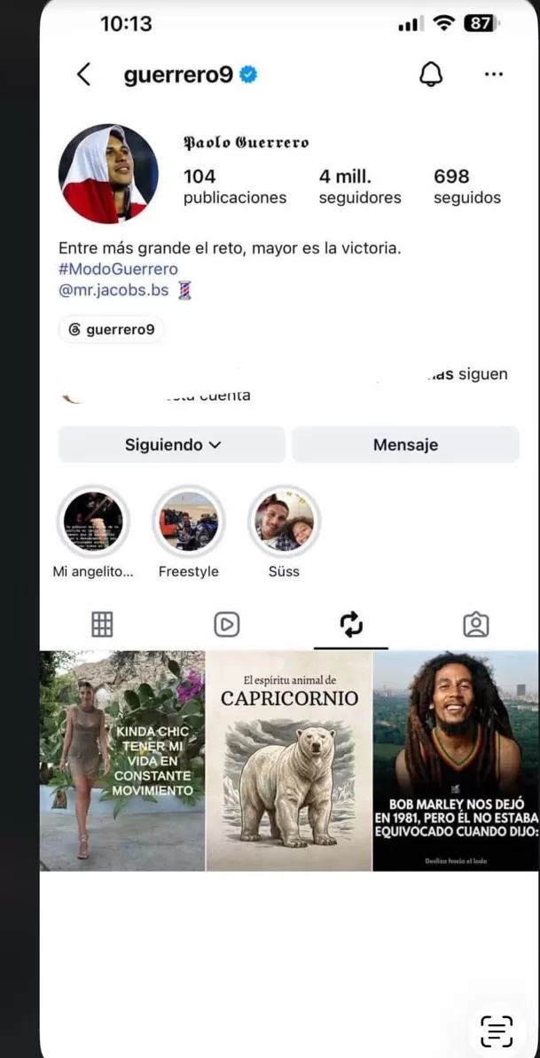 Paolo Guerrero sorprende al repostear publicación de Alondra/ Foto: Captura Ric La torre Paolo Guerrero sorprende al repostear publicación de Alondra/ Foto: Captura Ric La torre