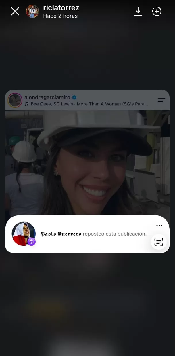 Paolo Guerrero sorprendió en redes sociales al repostear una publicación de su expareja Alondra / Captura Ric La Torre Paolo Guerrero sorprendió en redes sociales al repostear una publicación de su expareja Alondra / Captura Ric La Torre