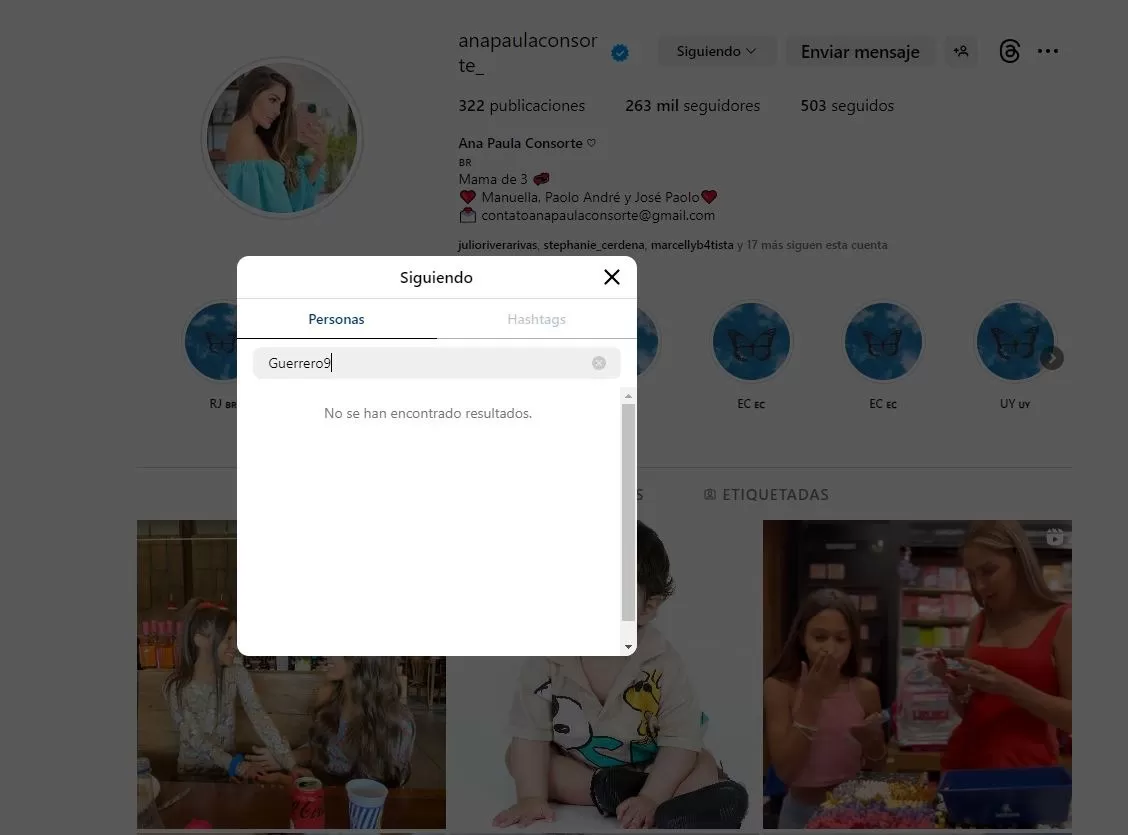 Ana Paula Consorte no sigue en redes a Paolo Guerrero/Foto: Instagram 