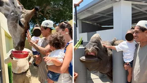 Paolo Guerrero y Ana Paula Consorte en el Parque Leyendas. Foto: Instagram/@anapaulaconsorte_