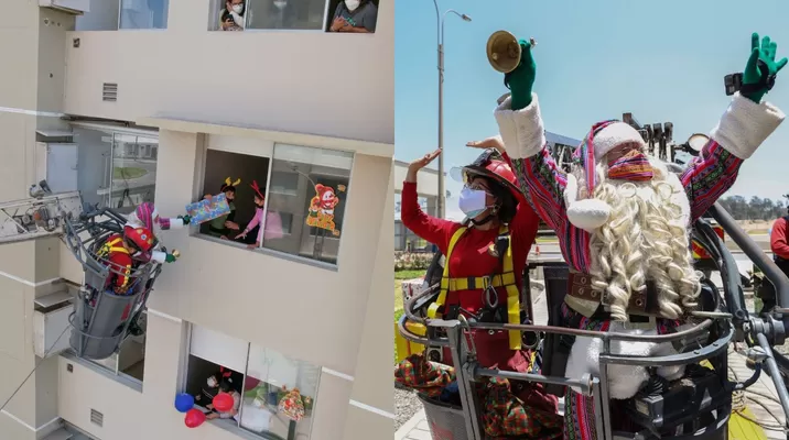 Papá Noel da regalos a más de 120 niños internados por COVID-19 en Villa Panamericana/ Foto: Andina Papá Noel da regalos a más de 120 niños internados por COVID-19 en Villa Panamericana/ Foto: Andina