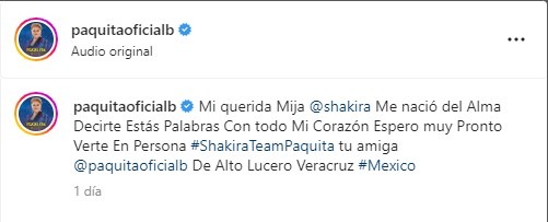 Paquita la del barrio, intérprete de “Rata de dos patas”, le envía mensaje a Shakira