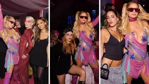 Paris Hilton festejó sus 44 años con Danna Paaola y Tini. Foto y video: Instagram/@parishilton
