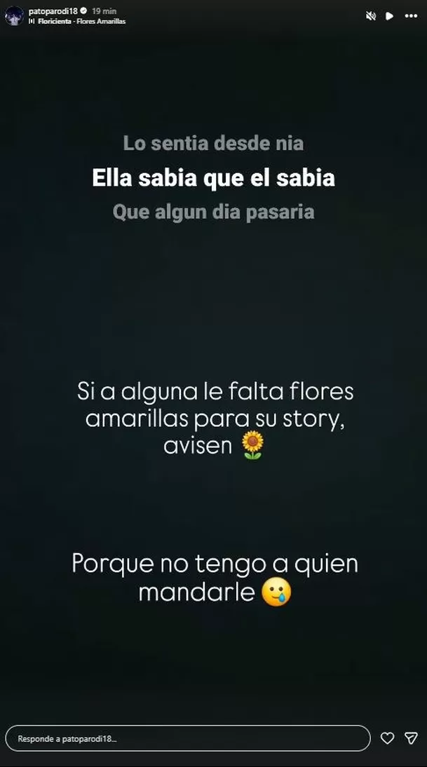 Patricio Parodi causa furor al ofrecerse a regalar flores amarillas a sus fans / IG: patoparodi18 Patricio Parodi causa furor al ofrecerse a regalar flores amarillas a sus fans / IG: patoparodi18