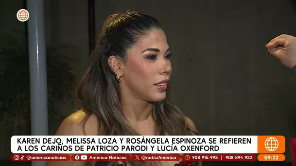 Karen Dejo fue más allá, pero no cree que exista algo más entre Patricio Parodi y Lucía Oxenford / Captura