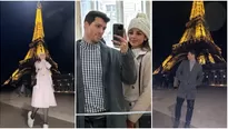 Patricio Parodi y Luciana Fuster emocionados al conocer por primera vez juntos la Torre Eiffel 