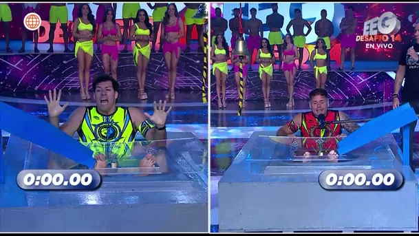 Patricio Parodi y Pancho Rodríguez soltaron desgarradores gritos en reto con hielo/ AméricaTV Patricio Parodi y Pancho Rodríguez soltaron desgarradores gritos en reto con hielo/ AméricaTV