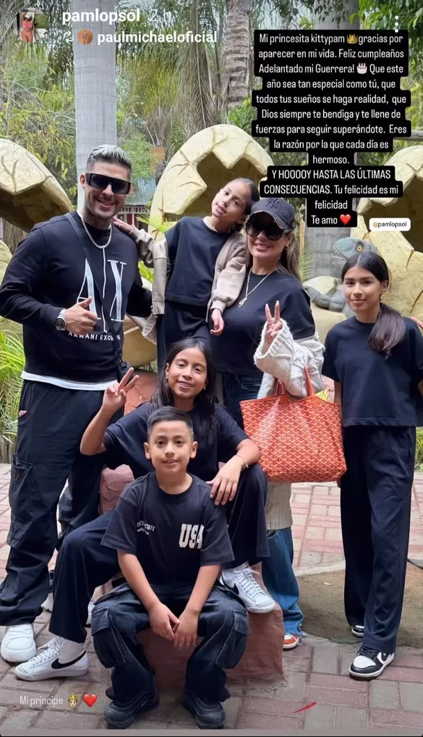 Mensaje de Paul Michael a Pamela López por su cumpleaños. Fuente: Instagram