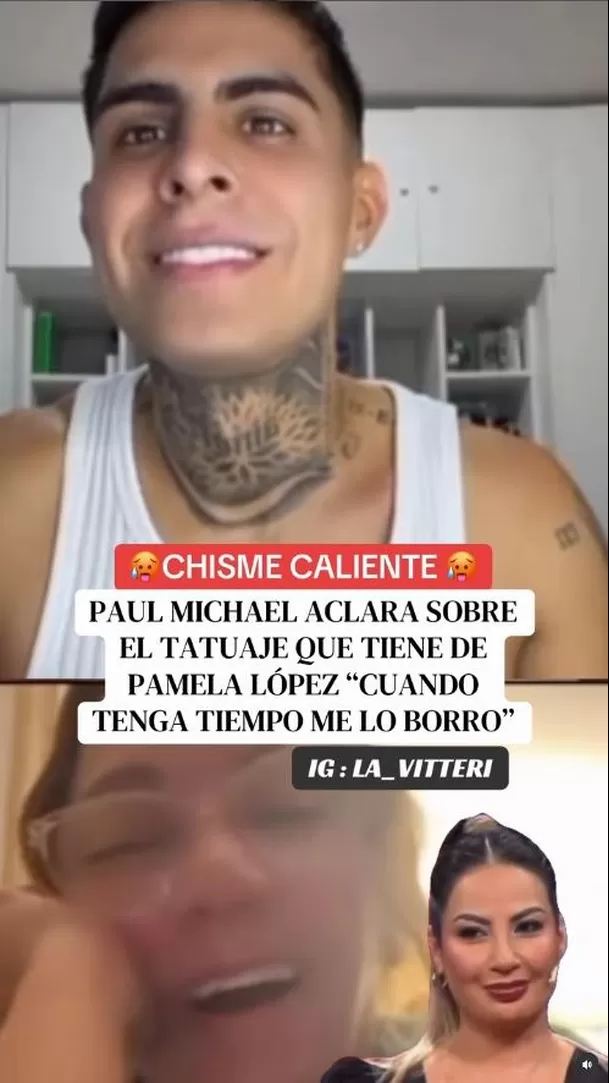 Paul Michael confesó la verdad sobre el tatuaje en honor a Pamela López / IG: la_vitteri Paul Michael confesó la verdad sobre el tatuaje en honor a Pamela López / IG: la_vitteri