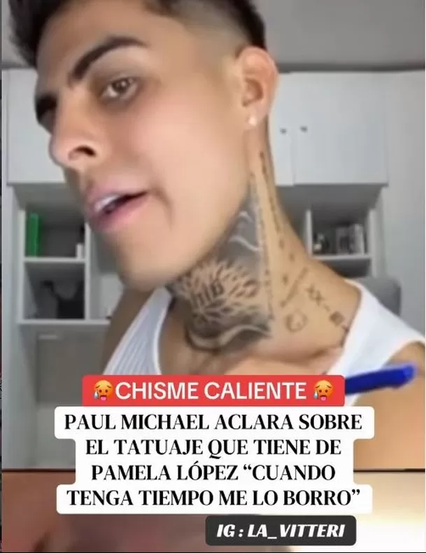 Paul Michael enseñó tatuaje que se hizo por Pamela López/ IG: la_vitteri Paul Michael enseñó tatuaje que se hizo por Pamela López/ IG: la_vitteri