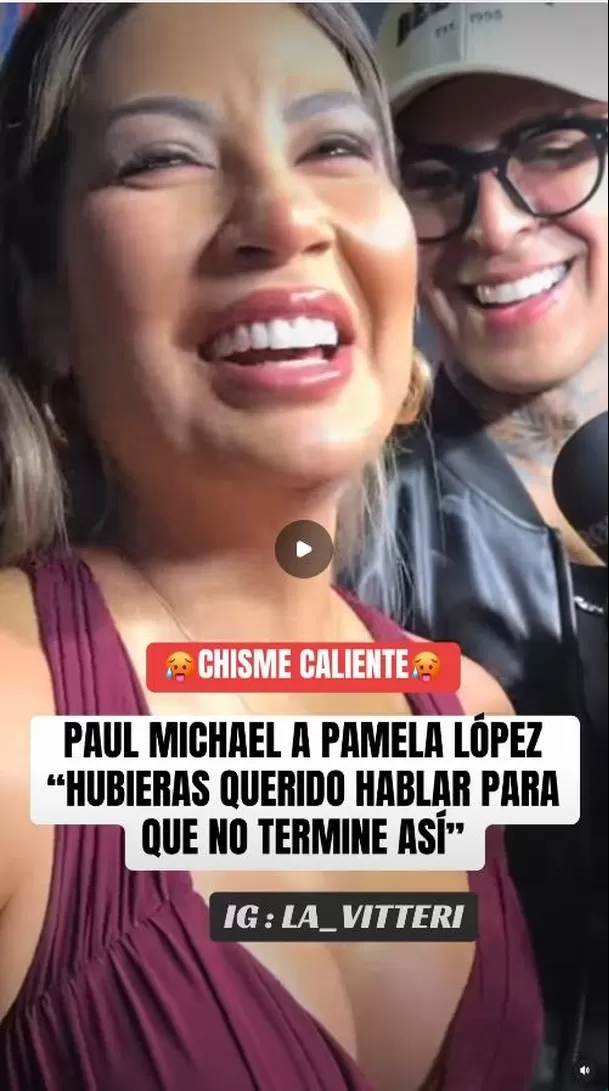Reacción de Pamela López tras pregunta de Paul Michael / IG: la_vitteri Reacción de Pamela López tras pregunta de Paul Michael / IG: la_vitteri