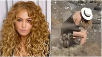 Paulina Rubio fue captada usando la playa como un baño