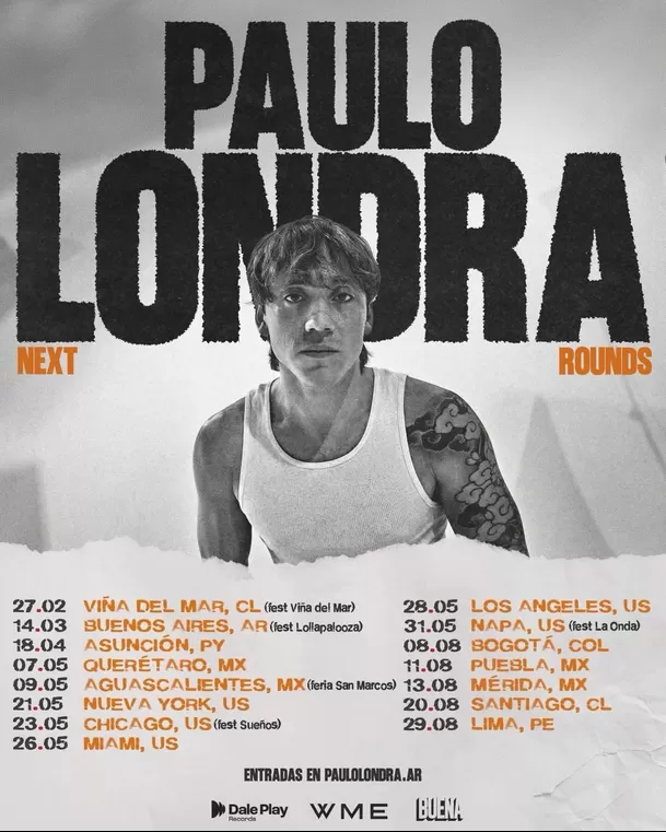 Paulo Londra en Lima : Fecha, lugar y preventa de entradas/ Foto: Instagram