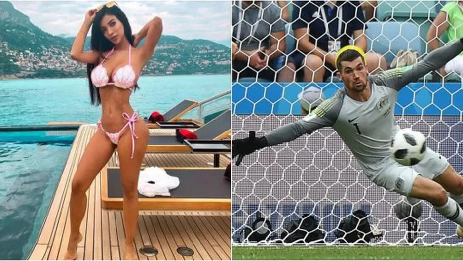 Paula Manzanal y Mathew Ryan (Fotos: Instagram / AFP)