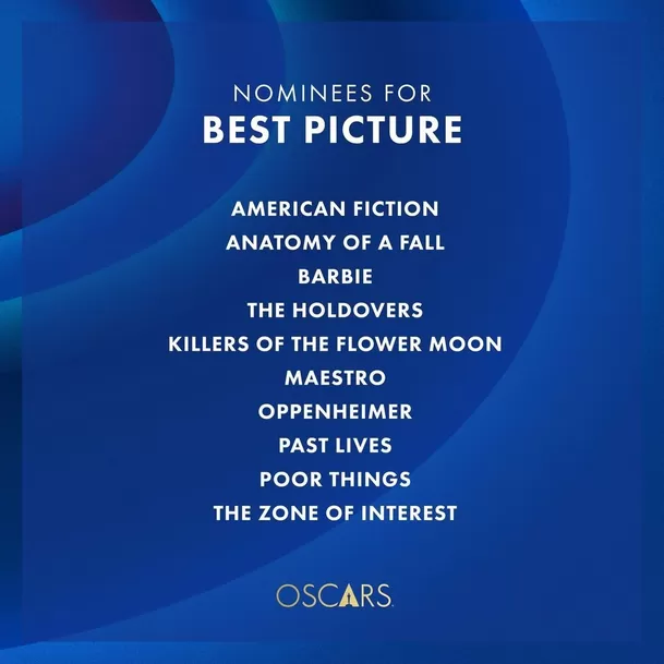 Las nominadas a Mejor Película en los Premios Oscar 2024 / Instagram