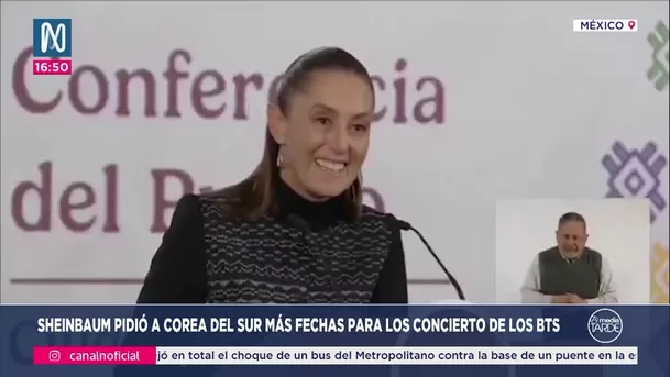 Presidenta de México pidió al primer ministro de Corea del Sur más fechas para BTS / Canal N