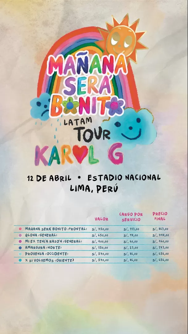 Precio final de las entradas para el concierto de Karol G en Lima / Instagram