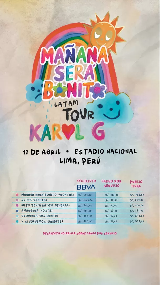 Precio de las entradas para el concierto de Karol G con el 15% de descuento / Instagram