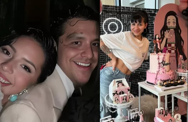 Mientras Christian Nodal y Ángela Aguilar se daban el sí, Cazzu festejaba en una fiesta infantil/Fotos: Instagram 