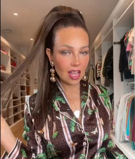 Thalía grabó un sensual TikTok pero al final fue gracioso / Foto: TikTok Thalía