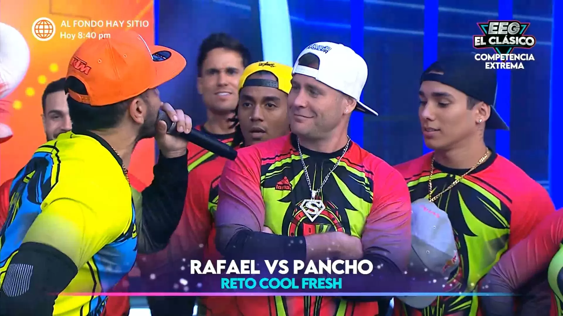 Rafael Cardozo en batalla de rap contra Pancho Rodríguez. Fuente: AméricaTV