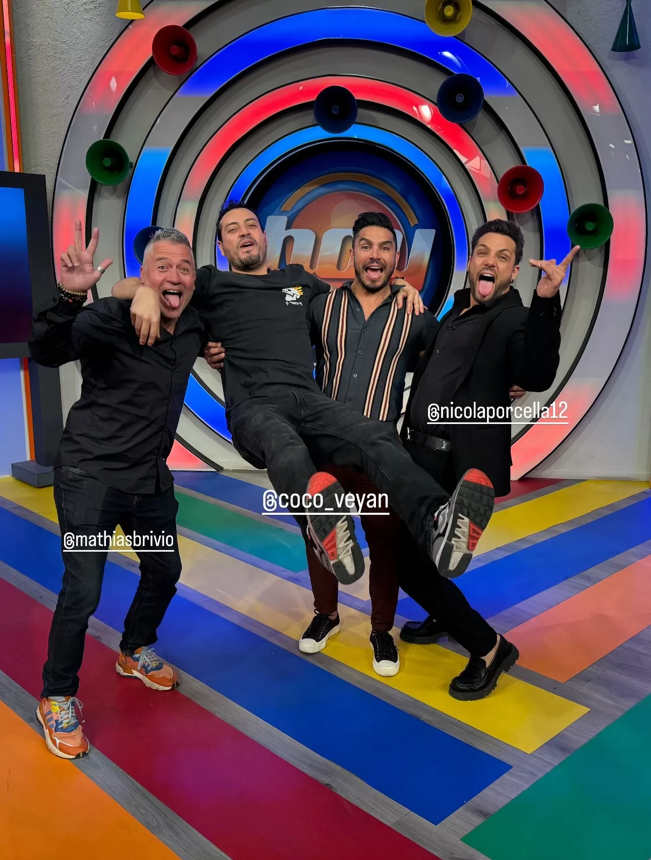 Rafael Cardozo, Nicola Porcella y Mathías Brivio protagonizaron un memorable reecuentro en México/Foto:Instagram