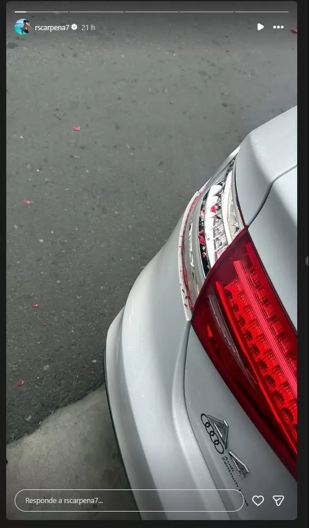 El integrante de ‘Esto es Guerra’ mostró en redes sociales el estado en que quedó su lujoso vehículo luego de un incidente de tránsito