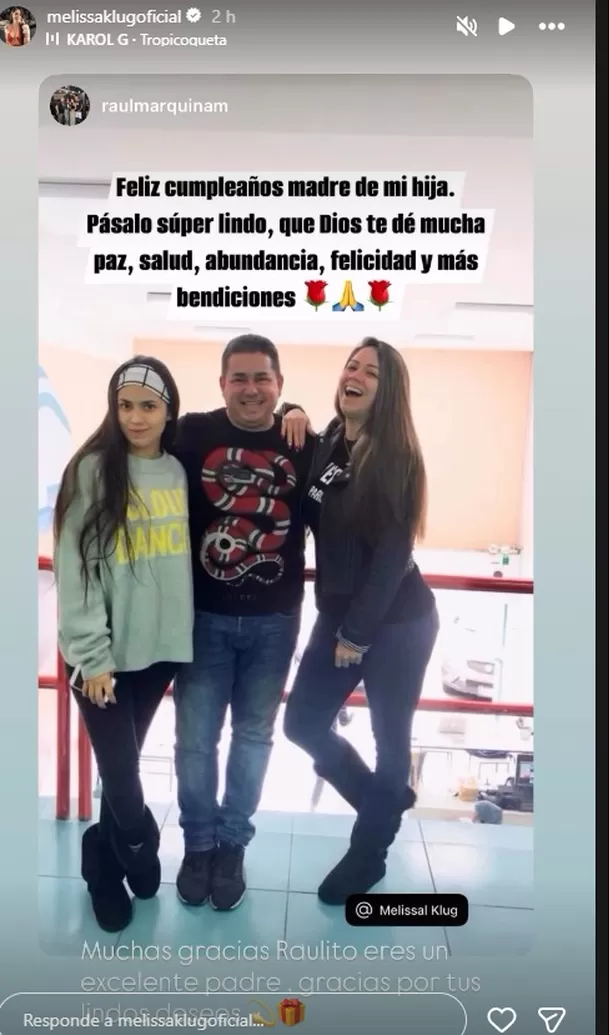 Raúl Marquina sorprendió a Melissa Klug con este mensaje por su cumpleaños/ Captura Instagram