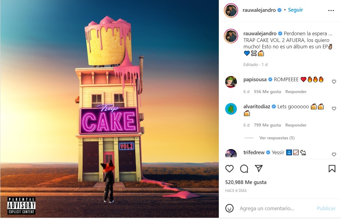 Rauw Alejandro estrenó su tercer álbum titulado Trap Cake Vol 2