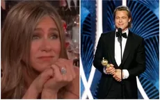 La reacción de Jennifer Aniston durante discurso de Brad Pitt en los Globos de Oro - Noticias de brad-pitt