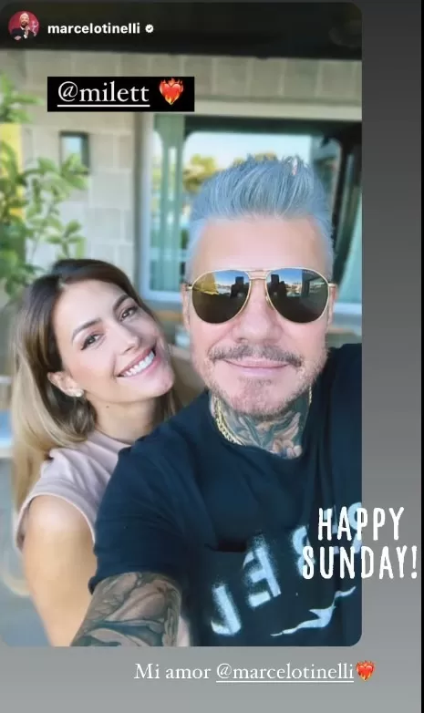 Marcelo Tinelli reaccionó reposteando el romántico mensaje de su pareja Milett Figueroa/Foto: Instagram