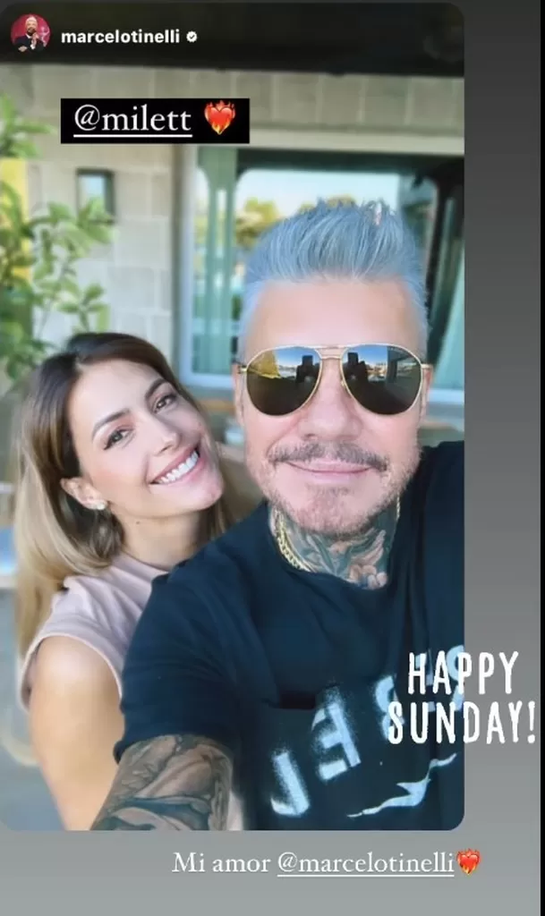 Marcelo Tinelli reaccionó reposteando el romántico mensaje de su pareja Milett Figueroa/Foto: Instagram