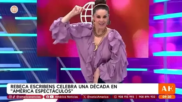 Rebeca Escribens es el alma de América Espectáculos por su forma de ser y muchos esperan que sean 10 años más /Captura