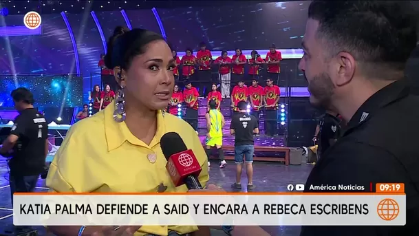 La conductora no se quedó callada ante las provocaciones de Katia Palma y le hizo detallada aclaración. Video: América TV