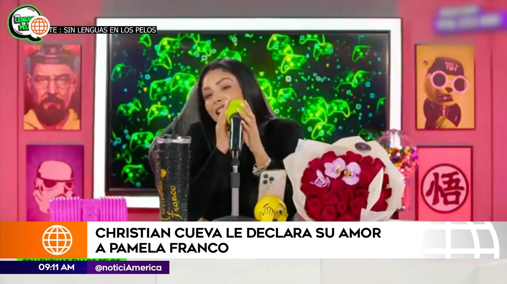 En plena entrevista, Christian Cueva sorprendió a Pamela Franco / Captura