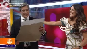 Rebeca Escribens le dio tremenda sorpresa al periodista (Foto: Captura América TV)