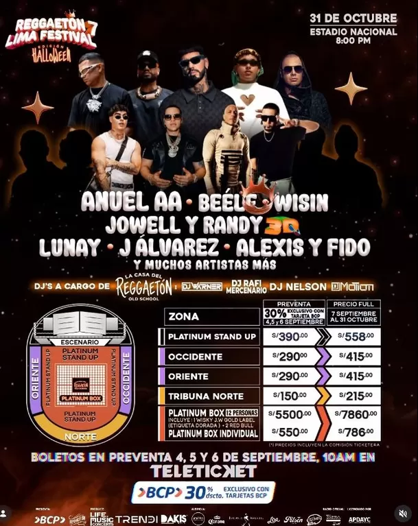Precios del Reggaeton Lima Festival 2026 / IG: @reggaetonlimafestival Precios del Reggaeton Lima Festival 2026 / IG: @reggaetonlimafestival