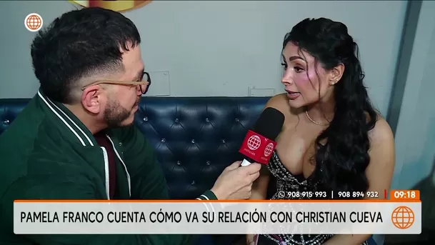 La cantante fue consultada por los rumores sobre su relación con Christian Cueva y aseguró que el tiempo demostrará si realmente están hechos el uno para el otro. Foto: América TV