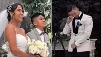 Anthony Aranda se emocionó al ver a Melissa Paredes rumbo al altar. Fuente: Instagram