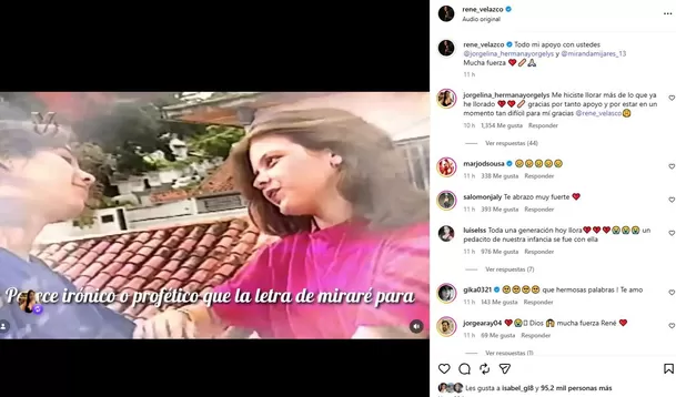La despedida de René Velazco a Yorgelis Delgado / IG: @rene_velazco