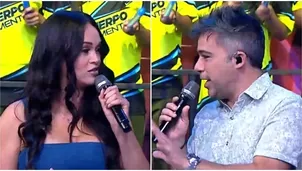 Renzo Schuller le recordó a Angie Arizaga que nació en Combate y la guerrera respondió. Fuente: AméricaTV