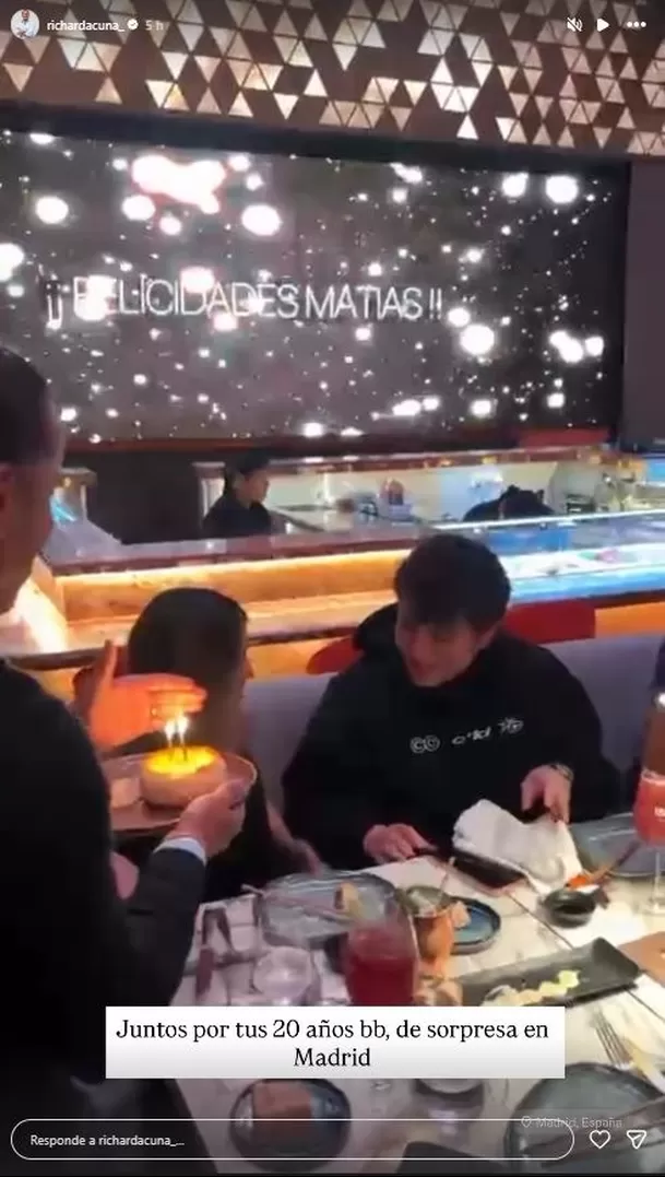 Richard Acuña llegó de sorpresa al cumpleaños de su hijo en Madrid / Instagram