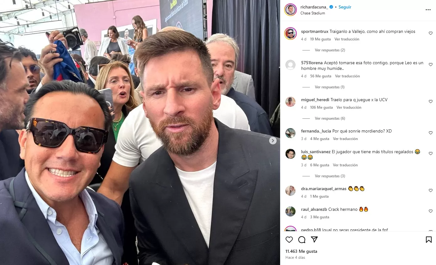 Richard Acuña tuvo encuentro con Leo Messi/Foto: Instagram