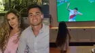 Rodrigo Cuba junto a su hija y Ale Venturo gritaron los goles de Perú contra Paraguay