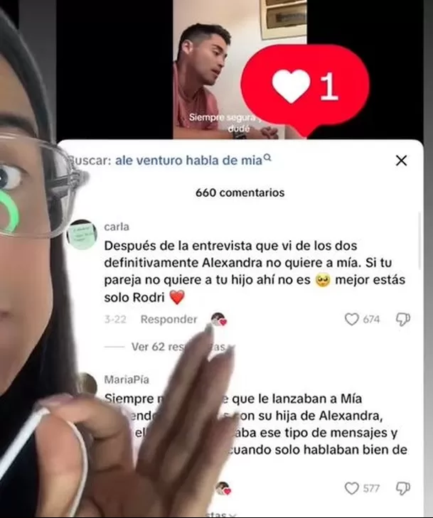 Rodrigo Cuba le da likes a comentarios en contra de Ale Venturo / TikTok Rodrigo Cuba le da likes a comentarios en contra de Ale Venturo / TikTok